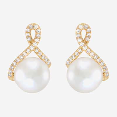 Limited Quantities! Womens 1/7 CT. T.W. Genuine White Cultured Freshwater Pearl 14K Gold Drop Earrings
