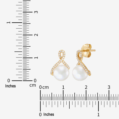 Limited Quantities! Womens 1/7 CT. T.W. Genuine White Cultured Freshwater Pearl 14K Gold Drop Earrings