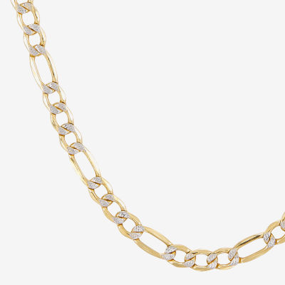 Made in Italy Womens 10K Gold 24 Inch Figaro Chain Necklace
