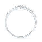 Womens Diamond Accent Genuine Diamond 10K White Gold Heart Delicate Cocktail Ring