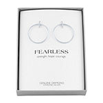 "Fearless" Diamond Accent Genuine White Diamond Sterling Silver Round Drop Earrings
