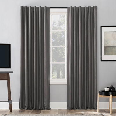 Sun Zero Evelina Faux Dupioni Silk Thermal Extreme Back Tab Energy Saving 100% Blackout Single Curtain Panel
