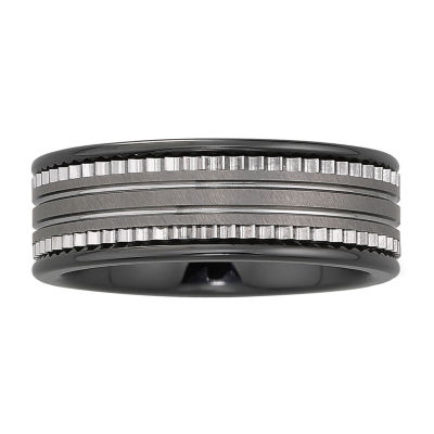  Mens 7.5mm Ceramic & Stainless Steel Band