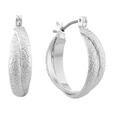 Liz Claiborne Twist Womens Hypoallergenic Hoop Earrings