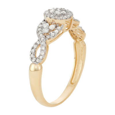 Womens / CT. T.W. Mined White Diamond 10K Gold Halo Cocktail Ring