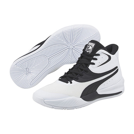 PUMA Triple Mid Mens Basketball Shoes, Color: White Black - JCPenney