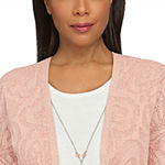 Alfred Dunner Peachy Keen Womens Round Neck 3/4 Sleeve Layered Sweaters