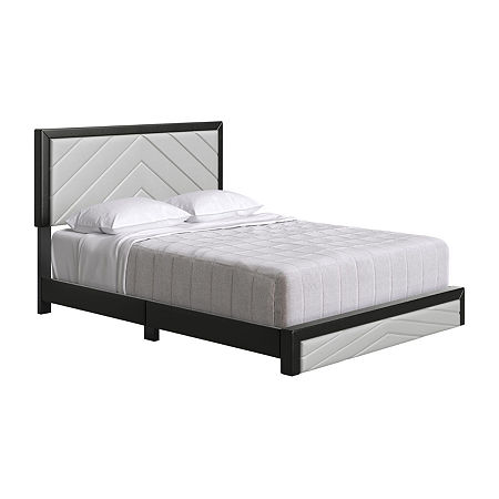 Ace Upholstered Platform Bed, One Size, Black