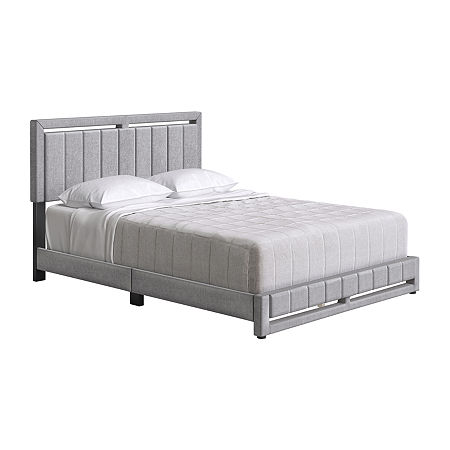 Shalene Upholstered Platform Bed, One Size, Gray