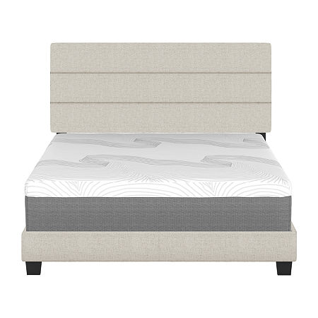 Selene Upholstered Platform Bed, One Size, Beige