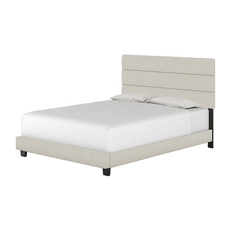 Selene Upholstered Platform Bed, One Size, Beige