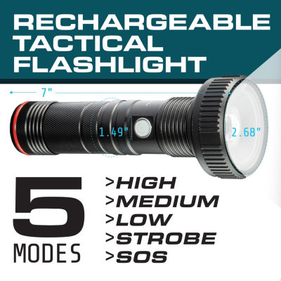 Bell + Howell Taclight Max Rechargeable Wide Beam Handheld Flashlight