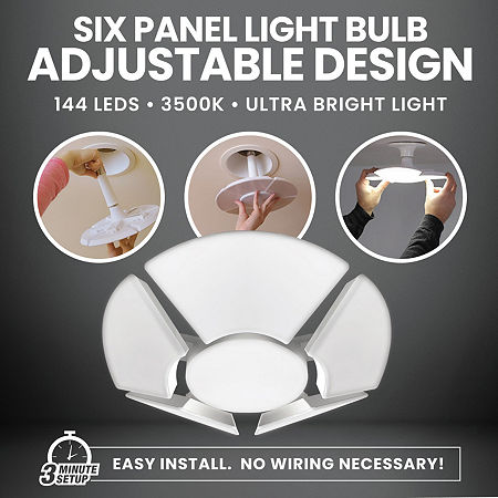 Bell + Howell Hexbulb Six Panel Adjustable Light, One Size, White