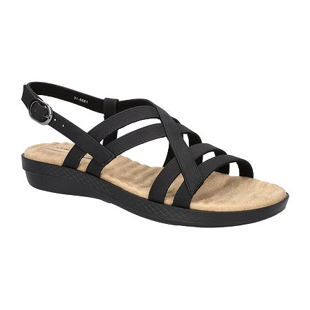 Easy Street Womens Lobo Strap Sandals, 9 Medium, Black