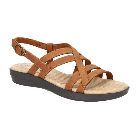 Easy Street Womens Lobo Strap Sandals, 8 Narrow, Brown