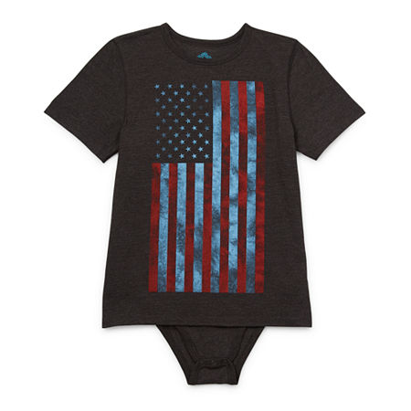 Thereabouts Little & Big Boys Adaptive Short Sleeve Bodysuit, Medium (10-12), Gray
