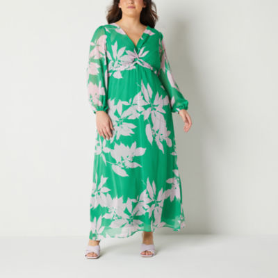 Womens Dresses Floral Dresses At Jcpenney Premier Amour Womens Long Sleeve  Floral Maxi Dress, Color: Burgundy