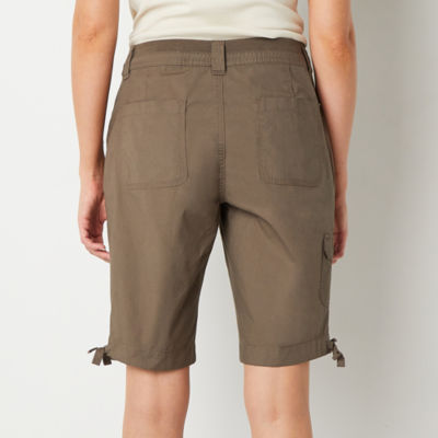 St. John's Bay Womens Mid Rise Cargo Bermuda Short