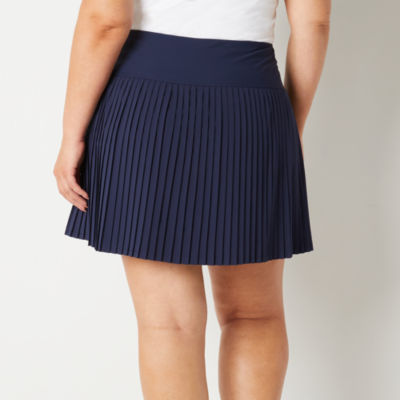 Stylus Womens Mid Rise Pleated Skirt Plus