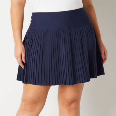 Stylus Womens Plus Mid Rise Pleated Skirt