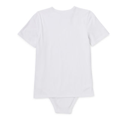 Thereabouts Little & Big Kid Boys Bodysuit Closure Easy-on + Easy-off Adaptive Crew Neck Short Sleeve Bodysuit