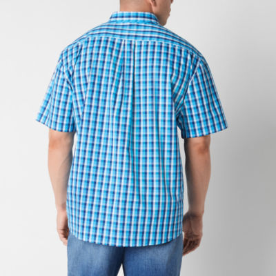 U.S. Polo Assn. Big and Tall Mens Classic Fit Short Sleeve Plaid Button-Down Shirt