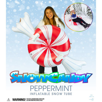 Pool Candy Peppermint Inflatable Adult Snow Sled