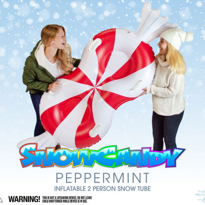 Pool Candy Peppermint Rider Inflatable Snow Sleds