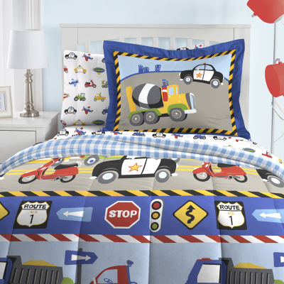 Dream Factory Trains and Trucks Complete Bed Set