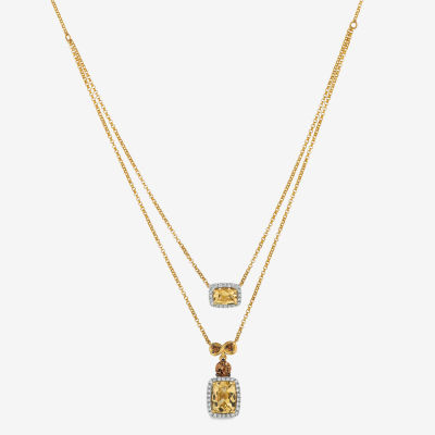 Le Vian® Grand Sample Sale™Necklace featuring 1 5/8 CT. Papaya Morganite™ 1/20 CT. Chocolate Diamonds® 1/5 CT. Vanilla Diamonds® set in 14K Honey Gold™