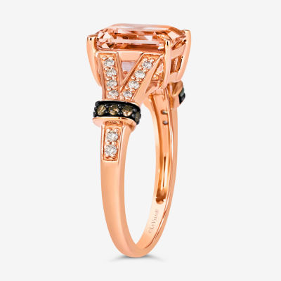 Le Vian Grand Sample Sale®  Ring featuring 1 ¾ cts. Peach Morganite™, 1/6 cts. Nude Diamonds™, 1/15 cts. Chocolate Diamonds® set in 14K Strawberry Gold®