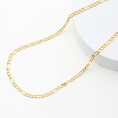10K Yellow Gold 2.9mm 20-22" Semi-Solid Figaro Chain
