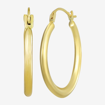 Womens 10K Gold 22mm Round Hoop Earrings