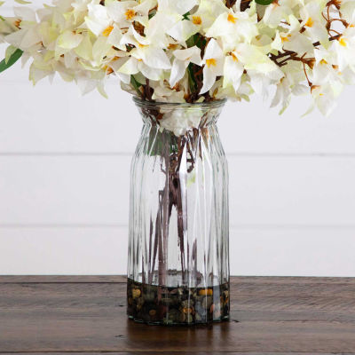 Nearly Natural 31in. White Bougainvillea Floral Arrangement