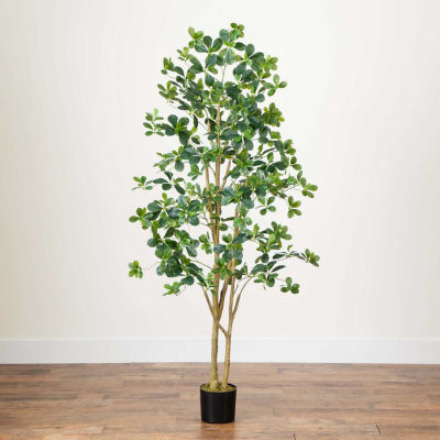 Nearly Natural 6ft. Green Black Olive Indoor Artificial Tree