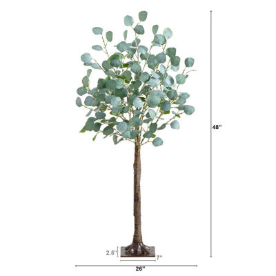 Nearly Natural 4ft. Green Lighted Eucalyptus Indoor Artificial Tree