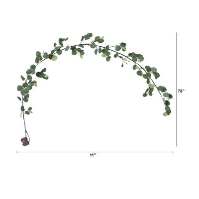 Nearly Natural 6.5ft. Green Lighted Eucalyptus Indoor Garland