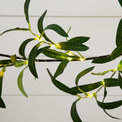 Nearly Natural 6.5ft. Green Lighted Olive Indoor Garland