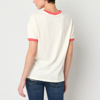 Snow White Boyfriend Tee Womens Juniors Crew Neck Short Sleeve Regular Fit Snow White Graphic T-Shirt