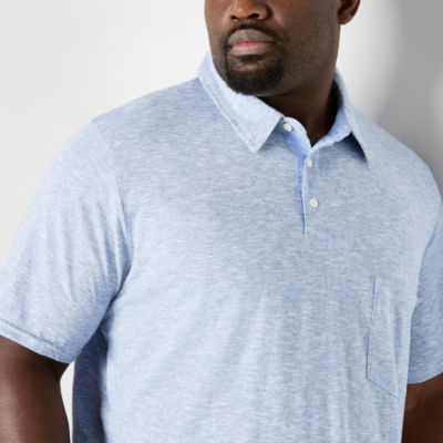 St. John's Bay Sueded Jersey Big and Tall Mens Classic Fit Short Sleeve Polo Shirt