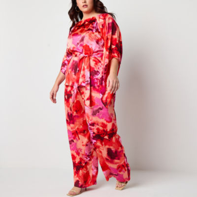 Bold Elements Womens Plus Boat Neck Long Sleeve Satin Blouse