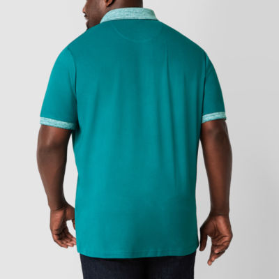 Shaquille O'Neal XLG Slub Collar Big and Tall Mens Regular Fit Short Sleeve Polo Shirt