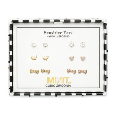 Mixit Gold & Rose Gold Tone Stud 6 Pair Earring Set