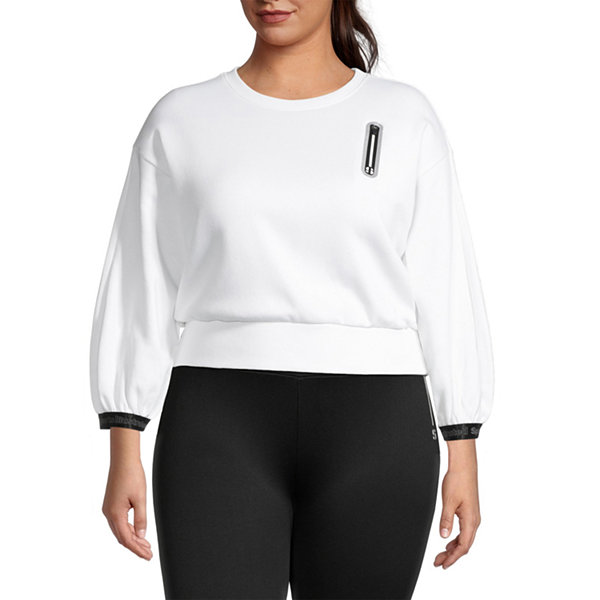 Sports Illustrated Womens Crew Neck 3/4 Sleeve Sweatshirt Plus