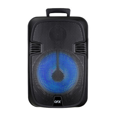 QFX 12" Bluetooth Rechargeable Speaker with Stand, LED Lights ,Wired Microphone ,Remote Control