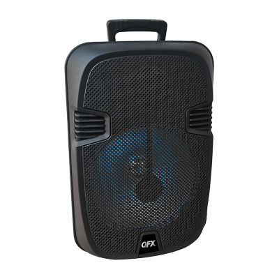 QFX 12" Bluetooth Rechargeable Speaker with Stand, LED Lights ,Wired Microphone ,Remote Control