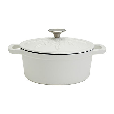 Smith & Clark Cast Snowflake 3-qt. Iron Dutch Oven, One Size, White