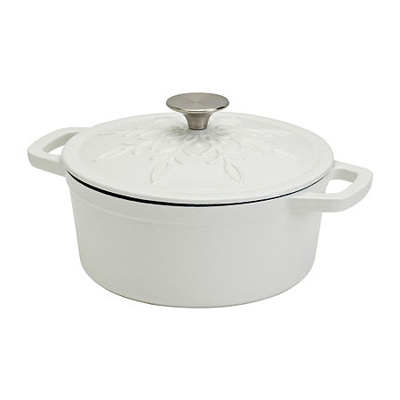 Smith & Clark Cast Snowflake 3-qt. Iron Dutch Oven, One Size, White