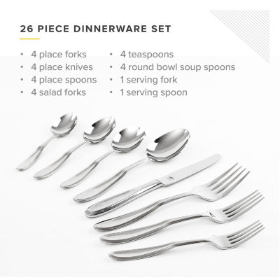 Table 12 Stainless Steel 26-pc. 18/10 Flatware Set