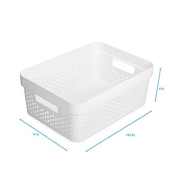 Home Expressions Tall Sliding Single Compartment Storage Bin, Color: White  - JCPenney